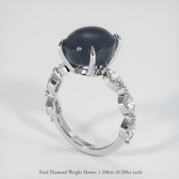 8.03 Ct. Greyish Blue Sapphire Ring, Platinum 950 2
