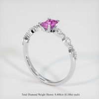 0.84 Ct. Purple Sapphire Ring, Platinum 950 2