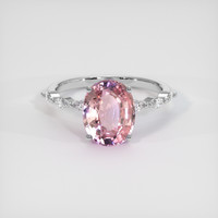 2.65 Ct. Pink Sapphire Ring, Platinum 950 1