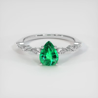 1.01 Ct. Emerald Ring, Platinum 950 1