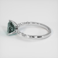 1.58 Ct. Greenish Blue Sapphire Ring, Platinum 950 4
