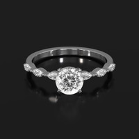 1.50 Ct. White Sapphire Ring, Platinum 950 1
