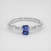 0.73 Ct. Purplish Blue Sapphire Ring, Platinum 950 1