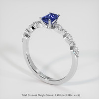 0.73 Ct. Purplish Blue Sapphire Ring, Platinum 950 2