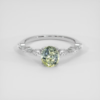 1.43 Ct. Yellowish Green Sapphire Ring, Platinum 950 1