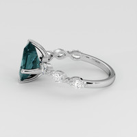 2.67 Ct. Greenish Blue Sapphire Ring, Platinum 950 4