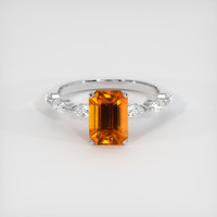 3.05 Ct. Orange Sapphire Ring, Platinum 950 1