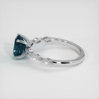 2.24 Ct. Greenish Blue Sapphire Ring, Platinum 950 4