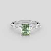 2.89 Ct. Yellowish Green Sapphire Ring, Platinum 950 1