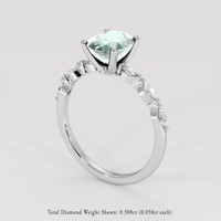 1.79 Ct. Bluish Green Sapphire Ring, Platinum 950 2