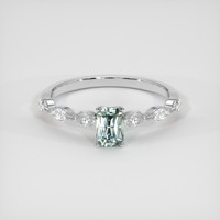 0.76 Ct. Bluish Green Sapphire Ring, Platinum 950 1