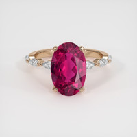 3.20 Ct. Pinkish Red Rubellite Tourmaline Ring, 14K Rose Gold 1