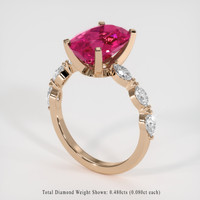 3.20 Ct. Pinkish Red Rubellite Tourmaline Ring, 14K Rose Gold 2
