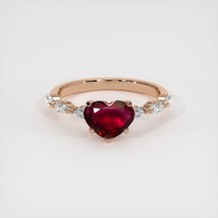 1.65 Ct. Ruby Ring, 14K Rose Gold 1