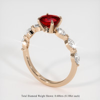 1.38 Ct. Ruby Ring, 14K Rose Gold 2