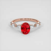 1.98 Ct. Ruby Ring, 14K Rose Gold 1