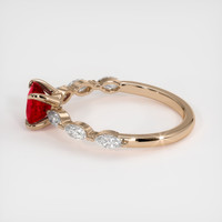 1.20 Ct. Pinkish Red Ruby Ring, 14K Rose Gold 4