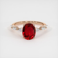 2.35 Ct. Ruby Ring, 14K Rose Gold 1