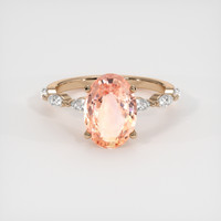 3.51 Ct. Padparadscha Sapphire Ring, 14K Rose Gold 1
