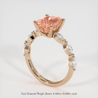 3.51 Ct. Padparadscha Sapphire Ring, 14K Rose Gold 2