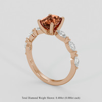 1.46 Ct. Orangish Brown Sapphire Ring, 14K Rose Gold 2
