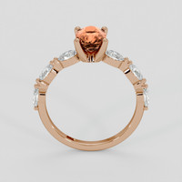 1.46 Ct. Orangish Brown Sapphire Ring, 14K Rose Gold 3