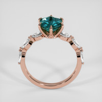 2.05 Ct. Bluish Green Sapphire Ring, 14K Rose Gold 3