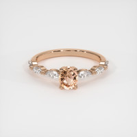 0.62 Ct. Padparadscha Sapphire Ring, 14K Rose Gold 1