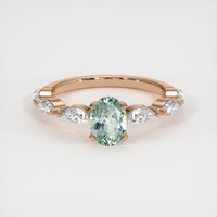 0.58 Ct. Green Sapphire Ring, 14K Rose Gold 1