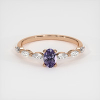 0.54 Ct. Purple Sapphire Ring, 14K Rose Gold 1