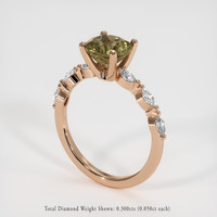1.41 Ct. Greenish Brown Sapphire Ring, 14K Rose Gold 2