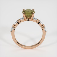 1.41 Ct. Greenish Brown Sapphire Ring, 14K Rose Gold 3