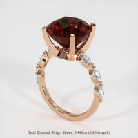 8.50 Ct. Orangish Red Spessartite Garnet Ring, 18K Rose Gold 2
