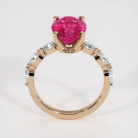 3.20 Ct. Pinkish Red Rubellite Tourmaline Ring, 18K Rose Gold 3