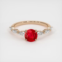 1.20 Ct. Pinkish Red Ruby Ring, 18K Rose Gold 1