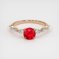 1.20 Ct. Pinkish Red Ruby Ring, 18K Rose Gold 1