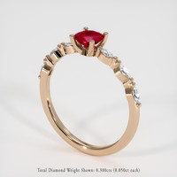 0.45 Ct. Ruby Ring, 18K Rose Gold 2
