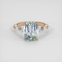 4.55 Ct. Greenish Blue Sapphire Ring, 18K Rose Gold 1