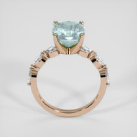 4.55 Ct. Greenish Blue Sapphire Ring, 18K Rose Gold 3