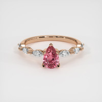 1.07 Ct. Padparadscha Sapphire Ring, 18K Rose Gold 1