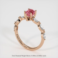 1.07 Ct. Padparadscha Sapphire Ring, 18K Rose Gold 2