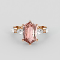 2.44 Ct. Pinkish Brown Sapphire Ring, 18K Rose Gold 1