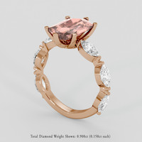 2.44 Ct. Pinkish Brown Sapphire Ring, 18K Rose Gold 2