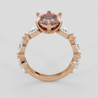 2.44 Ct. Pinkish Brown Sapphire Ring, 18K Rose Gold 3