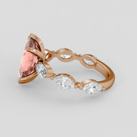 2.44 Ct. Pinkish Brown Sapphire Ring, 18K Rose Gold 4
