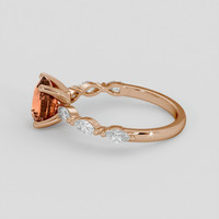 1.46 Ct. Orangish Brown Sapphire Ring, 18K Rose Gold 4