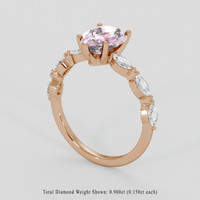 1.95 Ct. Pink Sapphire Ring, 18K Rose Gold 2