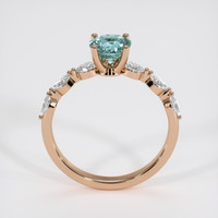1.00 Ct. Greenish Blue Sapphire Ring, 18K Rose Gold 3