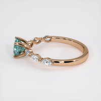 1.00 Ct. Greenish Blue Sapphire Ring, 18K Rose Gold 4