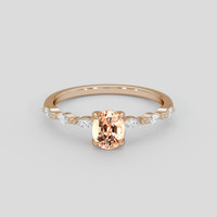1.02 Ct. Padparadscha Sapphire Ring, 18K Rose Gold 1